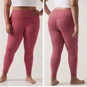 Athleta SALUTATION STASH POCKET SOFTLUXE TIGHT decadent red/antique size 3x